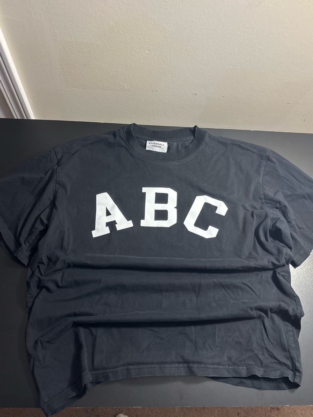 Fear of God Essentials ABC 7 Black Oversized Graphic T-Shirt